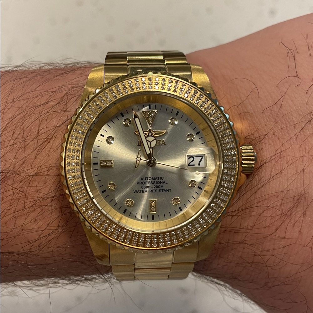 Invicta Men's Pro Diver 1.02 Carat Diamond Watch - 40mm, Gold (38259) - Picture 3 of 8